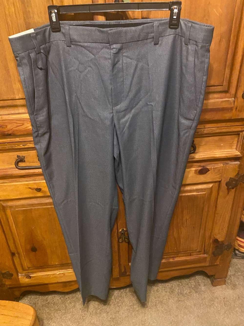 Savane Performance Dress Pants Grey Flat Front Brushed Nickel 42x32 NWT